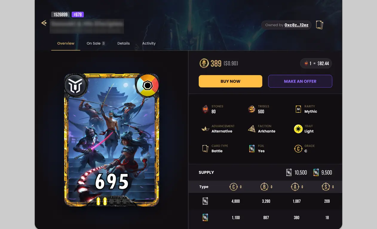 Fiche détaillée d’un asset