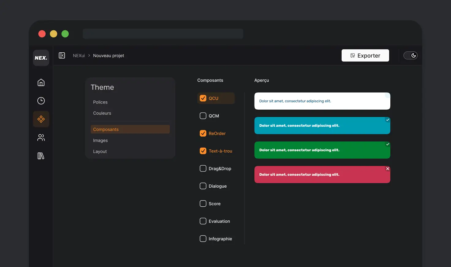 Aperçu de configuration de la bibliothèque UI